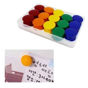 자석보드 철제판 홀더 30개입메모고정 꽂이 원형 이름표 표시 네임 칠판 마그네틱