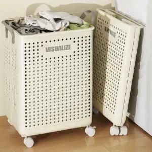 바퀴달린 접이식 빨래바구니 세탁바구니 다용도 틈새 정리함