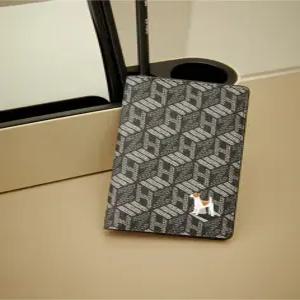 [스테디셀러]헤지스 블랙 이니셜패턴 가죽 카드지갑 귀여운 강아지 로고 남성 여성 얇은 지갑 hazzys 정품 답례품문