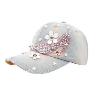 준캡 여성 여자 구두 큐빅모자 반짝이모자 야구모자 캡모자 예쁜모자
