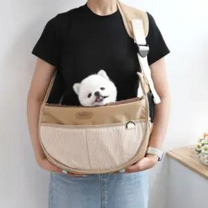 강아지 고양이 슬링백 (베이지L) 산책 포대기 가방