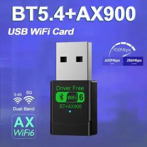 WiFi 6 AX900 BT5.4 USB 어댑터 듀얼 밴드 2.4G5GHz WiFi 네트워크 카드 2in1 동글 USB 무선 네트워크 Wlan