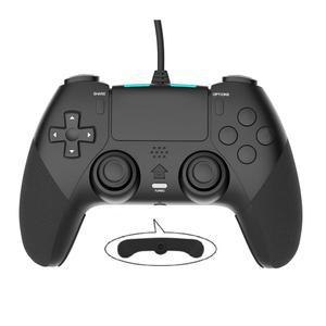 PS4 / 슬림 Pro 및 PC용 고급 프로그래밍 버튼 듀얼 진동 충격 조이스틱 게임패드 플레이스테이션 4용 유선 컨트롤러 게임패드(블랙)