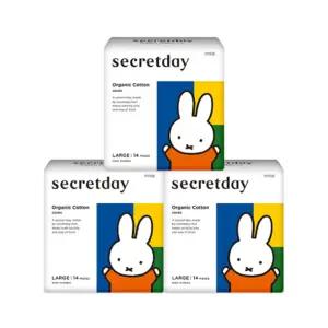 시크릿데이 미피 유기농 순면커버 메쉬 탑시트 한정판 생리대 대형 14PX3팩