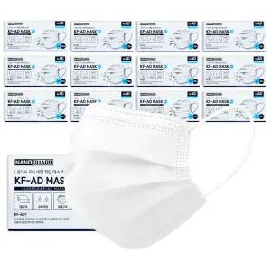 1000매 클래시 KF-AD 비말차단 일회용마스크 부직포 덴탈 위생 대형 화이트