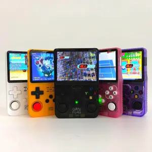 R36S 팩 내장 그린플래그 오락기 미니 휴대용 게임기 64G 한글 화이트