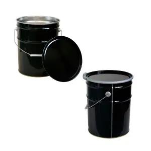 페인트통 20리터 페인트 도색 보관 소분 뚜껑 원형 페일 빈 철 깡통 공캔 공구 20L 블랙