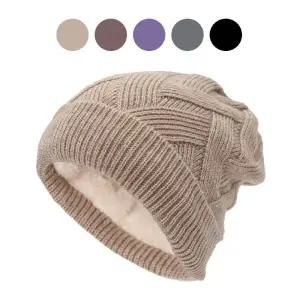 [베스트TOP100] 겨울 따뜻한 안감털 크로스 짜임 방한 니트 비니 모자