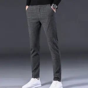 데일리 남성 체크 슬랙스 비즈니스 남성 정장 바지 캐주얼 스판