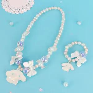 시나모롤 리본 스팽글 목걸이 + 팔찌어린이 세트 패션