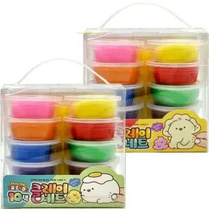 유아용 클레이 키즈세트 10색점토놀이 지점토 다색 도구