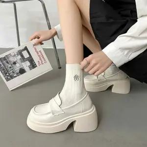 페니 로퍼 단화 구두 발편한 신발 통굽 스트랩 여성