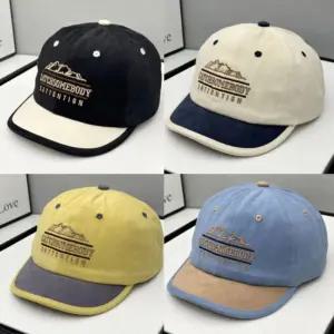 남여공용 멋진 배색 라인 레터링 포인트 숏챙 볼캡