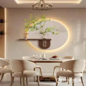 인테리어 액자 복도 원형 벽장식 벽걸이 꽃병 LED 화분액자 조명