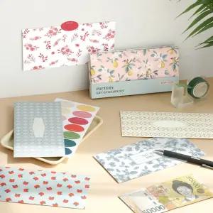 패턴 용돈봉투 24장_스티커 28p/용돈/예쁜/돈봉투/감사/축의금/기념일/답례/편지/디자인/메시지/명절/축하