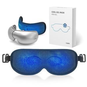 눈 마사지기용 HuBDIC 휴비케어 쿨 젤 마스크, 분리 가능한 스트랩이 있는 쿨링 마스크 u2013 퍼프, 안구 건조, 및 이완 냉찜질용 재사용 패드