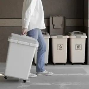 대용량 밀폐형 분리수거 쓰레기통 30리터 50리터 사무실 야외용 냄새 차단 방수 휴지통