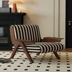 1인용 스트라이프 패브릭 소파 좌식 램스울 리클라이너