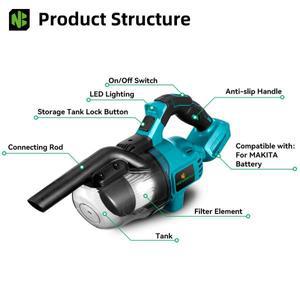 NEWBENY 전기 진공 청소기 Makita 18-21V 배터리 핀 용 효율적인 무선 실내 인테리어 가정용 청소 도구