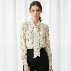 마벨 도트 타이 블라우스_RF1BL035
