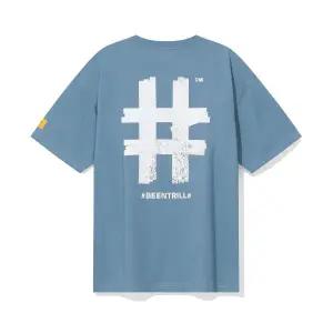 매장정품 BEENTRILL 스탬프 해시태그 오버핏 반팔티(빈티지 블루)