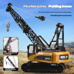 Huina 어린이 원격 제어 엔지니어링 차량 572 크롤러 크레인 대형 전기 합금 장난감 소년