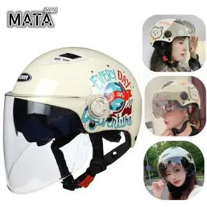 바이크 오토바이 반모헬맷 YEMA 전기 헬멧 남성과 여성 사계절 반 타기 안전 Casco Moto