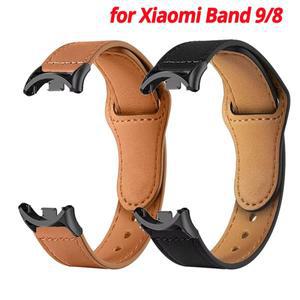 샤오미 미 밴드 10 8 9용 가죽 스트랩 시계 밴드 샤오미 밴드 10용 팔찌 코레아 벨트 액세서리
