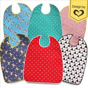 리본형 성인용 턱받이 케어용 식사용 턱받이 방수 노인 앞치마 실버 리본형