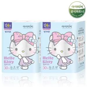 헬로키티 핑크리본 4겹 화장지 20m 30롤 2팩