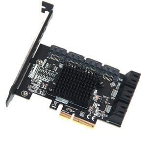 Chi a Mining 라이저 10 포트 PCIE SATA 카드 Express 컨트롤러 to 확장 E X4 3 6Gbps ASM1166