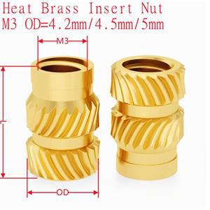 50pcs 황동 인서트 팝너트 M3 * 3/4/5/6/8 멜트 열 사출 성형 3D 프린트 구리 내장 널링 스레드