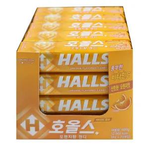 호올스 오렌지향 캔디 1박스 27.9g (20개입)/사탕/학원/간식/맛있는/디저트/미니/업소용/잠깨는사탕/스틱