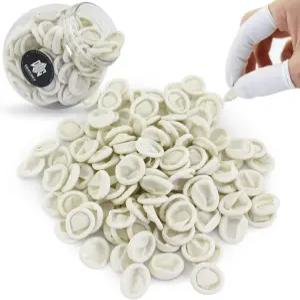 핑거코트 미디엄 핑거 글러브 - 일회용 라텍스 커버 보호 타투용 핑거팁 보호기 매니큐어 핸드메이드