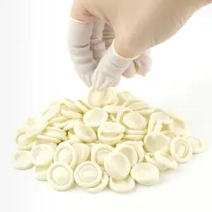 100개 핑거코트 일회용 라텍스 핑거 프로텍터 핑거팁 전자 수리용 중간 장갑 산업용 수제 정전기 방지 엄지