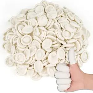 핑거코트 일회용 중간 크기의 핑거 프로텍터 엄지 장갑 천연 라텍스 슬리브 커버 손가락 끝 보호 전자 수리