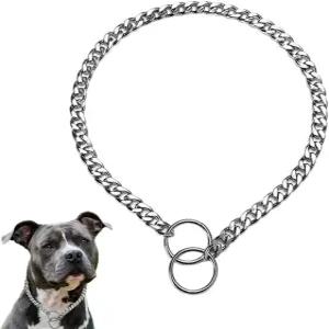 실버 소형 반려견 체인 목걸이 반려견용 슬립 P 칼라 링크 트레이닝 메탈 강아지 마팅게일 XXS 중형 대형