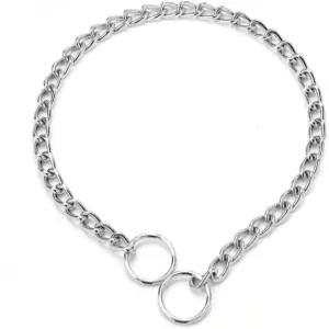 반려견용 실버 XXS 체인 칼라 메탈 링크 트레이닝 반려동물 P 슬립 강아지 마팅게일 목걸이 중형 대형 XL