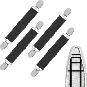 다림질 보드 커버 패스너 4개의 PCS 탄성 스트랩 클립 조절 가능한 패드 브레이스 소파 쿠션 코너 침대