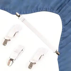 Bcvmuto 조절 가능한 탄성 장착 시트 미끄럼 방지 매트리스 코너 그립 소파 쿠션 및 식탁보에 적합 4피스