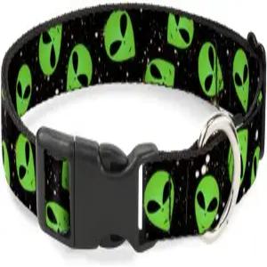 버클 다운 PC-W30164-S 외계인 헤드 산란 갤럭시2/그린/블랙 플라스틱 클립 칼라 스몰/9-15