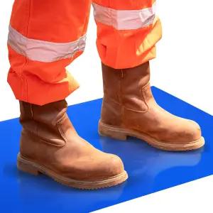 파티킬 클린룸 실험실 건설 홈 입구 창고 60매 36인치 x 18인치 파란색 신발 장비 휠 접착 매트에서 먼지