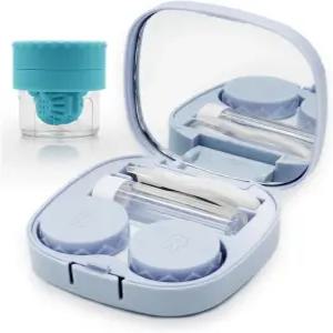 깨끗한 세탁기가 장착된 콘택트 렌즈 케이스 여행용 귀여운 컬러 어플리케이터 제거 도구 키트 일상적인