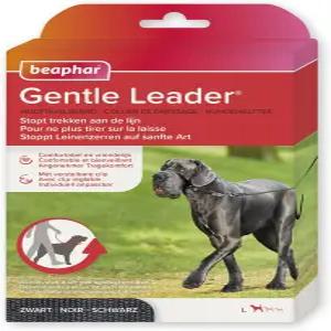 비파 젠틀 리더 L 블랙 1피스 - 개 머리 칼라 패브릭 친절하고 효과적인 훈련 당기거나 질식하지 않음 대형