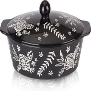 뚜껑이 있는 카세롤 접시 오븐 세라믹 베이킹 접시용 바이스엔보이