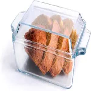 직사각형 강화 유리 카세롤 접시 커버가 있는 베이킹 접시. 오븐 냉동고 및 식기세척기 사용 가능. - 1리터