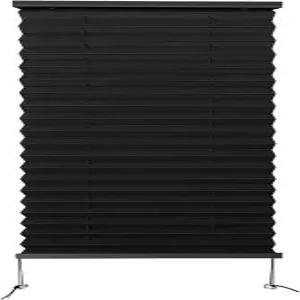 Dulepax RV 블라인드 - 주름형 차양 캠핑카용 14인치 W x 24인치 L 블랙 창문 여행용 트레일러 모터홈의