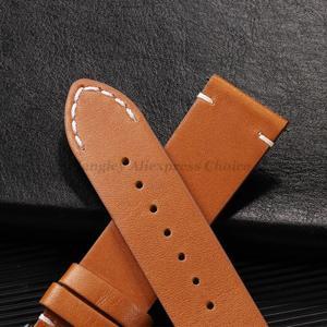 수제 호환 가죽 시계 밴드 12mm 소프트 빈티지 팔찌 퀵 릴리스 남성 스트랩
