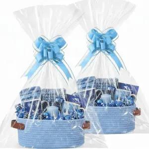 콜링밀 2팩 선물용 부활절 직조 바구니 12 x 8 5 인치 손잡이가 있는 작은 홀리데이 발렌타인 결혼식 생일