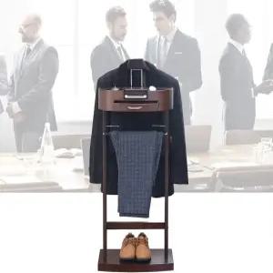 코트 랙 옷장 발렛 솔리드 우드 수트 스탠드 바닥 스탠딩 의류 서랍 선반 바지 바 재킷 행거 포